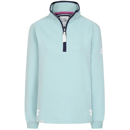 Mint - Back - Lazy Jacks Womens-Ladies Quarter Zip Sweatshirt