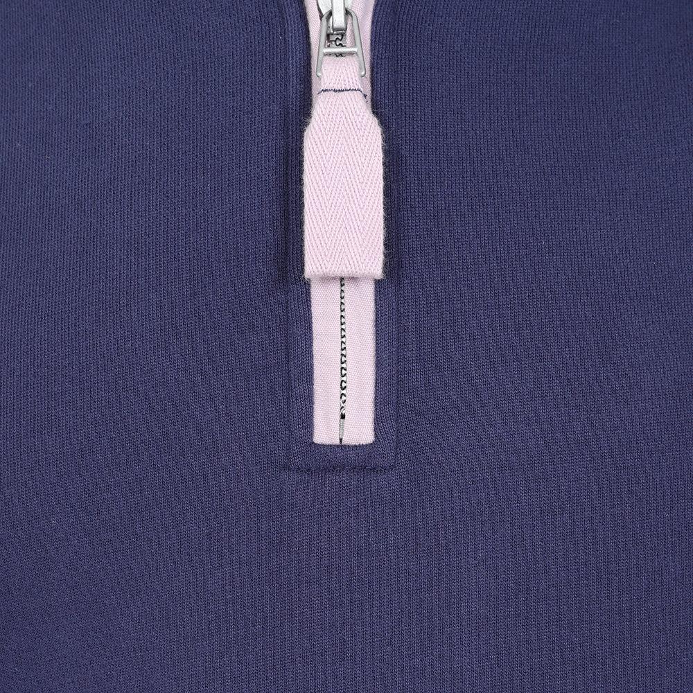 Twilight-Pink - Side - Lazy Jacks Womens-Ladies Quarter Zip Sweatshirt