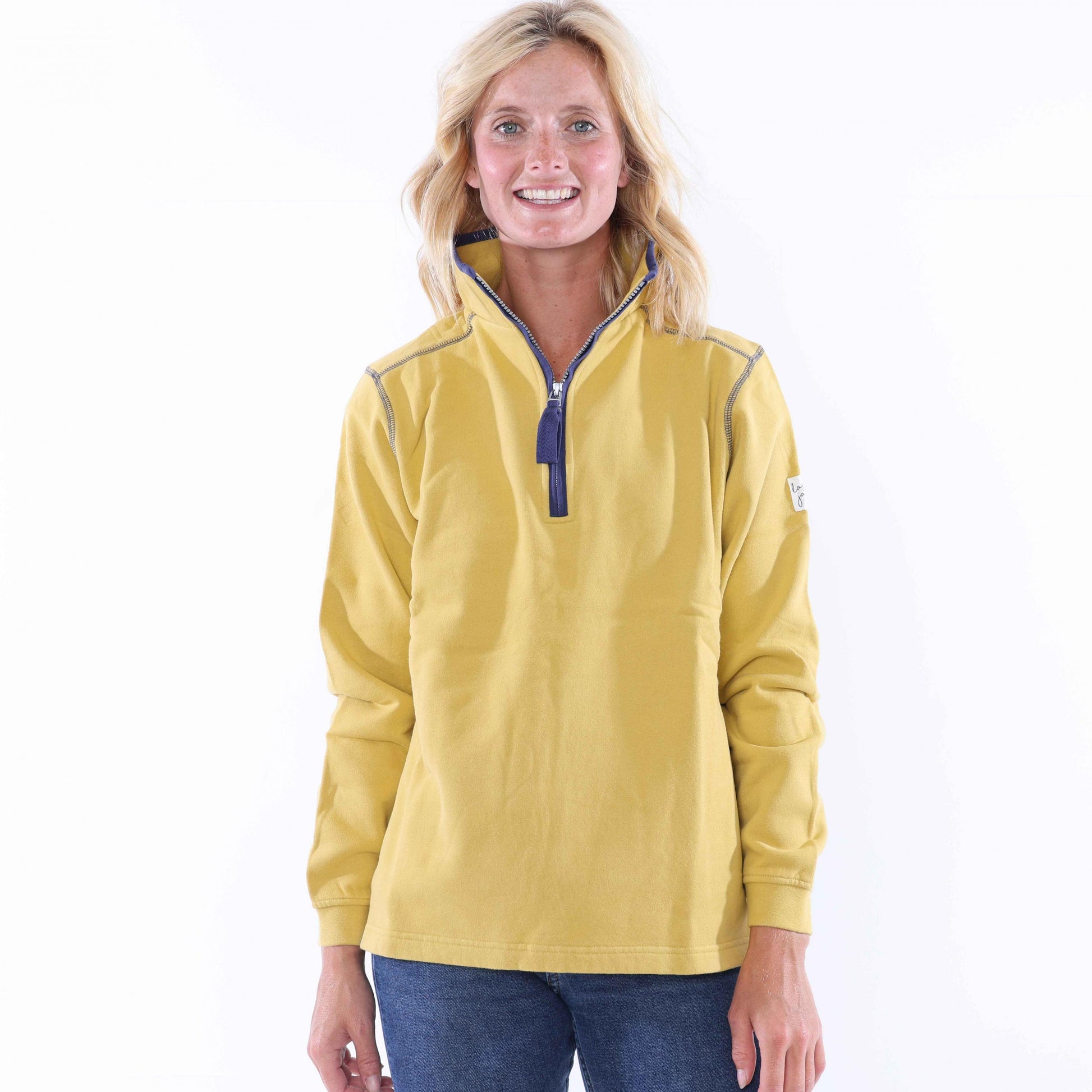 Heather - Back - Lazy Jacks Womens-Ladies Quarter Zip Sweatshirt