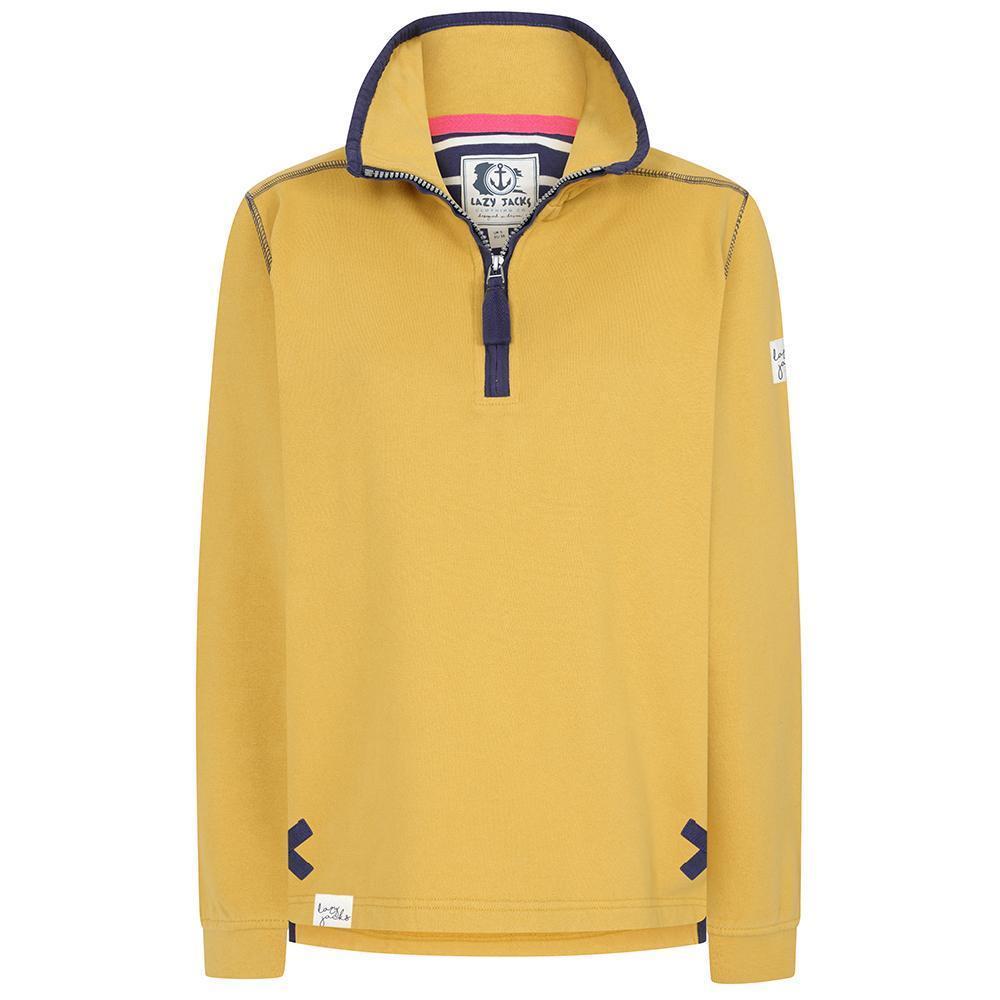 Heather - Front - Lazy Jacks Womens-Ladies Quarter Zip Sweatshirt