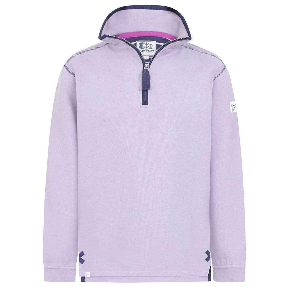 Lilac - Back - Lazy Jacks Womens-Ladies Quarter Zip Sweatshirt