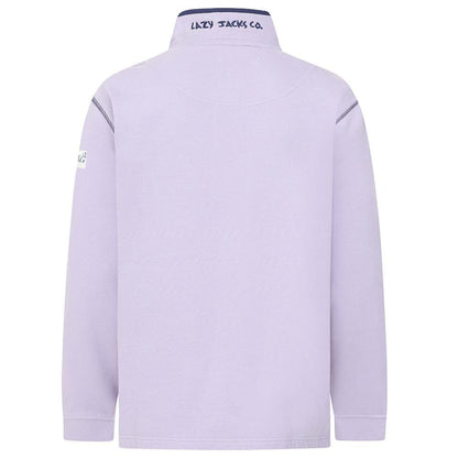 Lilac - Side - Lazy Jacks Womens-Ladies Quarter Zip Sweatshirt