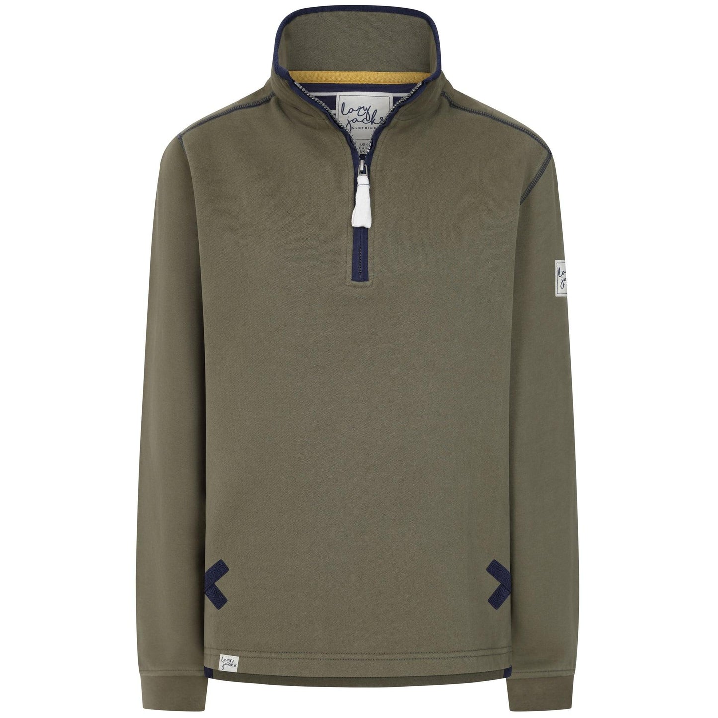 Khaki Green - Back - Lazy Jacks Womens-Ladies Quarter Zip Sweatshirt