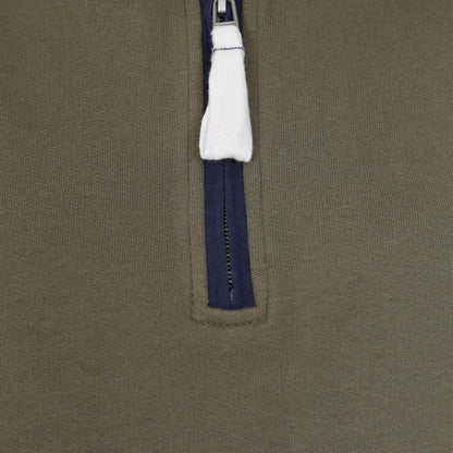 Khaki Green - Side - Lazy Jacks Womens-Ladies Quarter Zip Sweatshirt