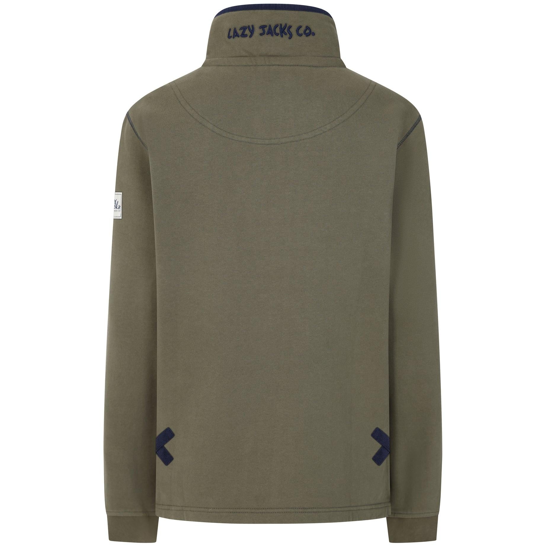 Khaki Green - Lifestyle - Lazy Jacks Womens-Ladies Quarter Zip Sweatshirt