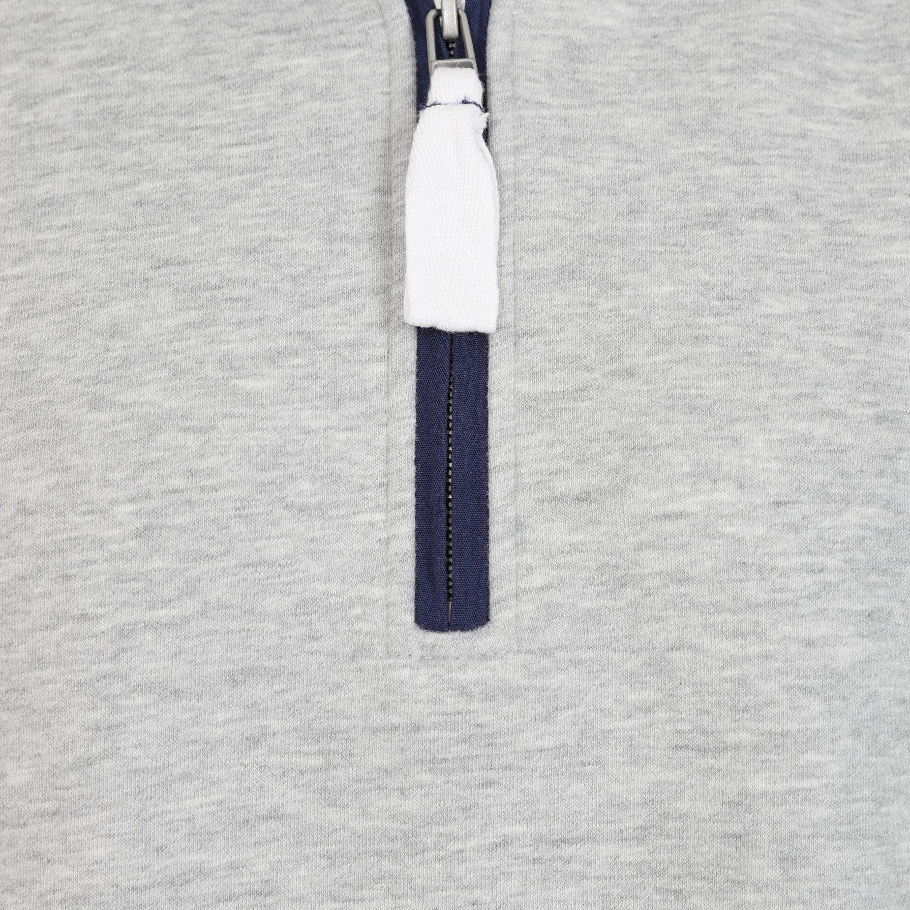 Grey Marl - Side - Lazy Jacks Womens-Ladies Quarter Zip Sweatshirt