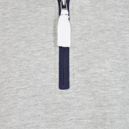 Grey Marl - Side - Lazy Jacks Womens-Ladies Quarter Zip Sweatshirt