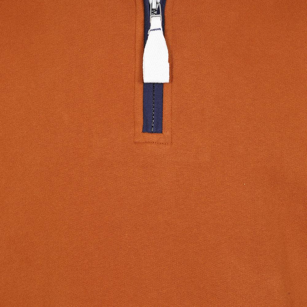 Orange - Side - Lazy Jacks Womens-Ladies Quarter Zip Sweatshirt