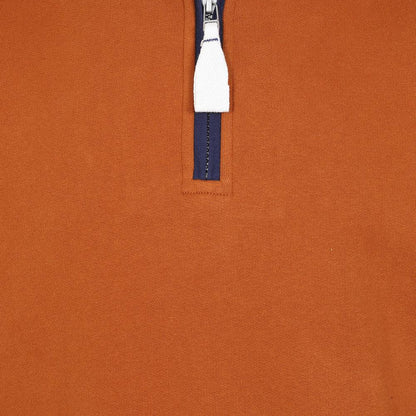 Orange - Side - Lazy Jacks Womens-Ladies Quarter Zip Sweatshirt