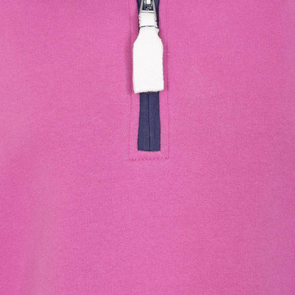 Raspberry - Side - Lazy Jacks Womens-Ladies Quarter Zip Sweatshirt