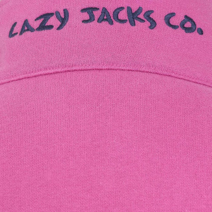 Raspberry - Pack Shot - Lazy Jacks Womens-Ladies Quarter Zip Sweatshirt