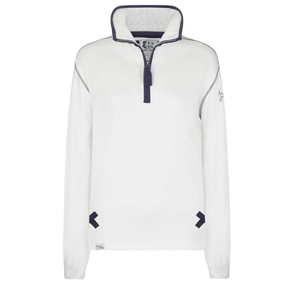 White - Back - Lazy Jacks Womens-Ladies Quarter Zip Sweatshirt