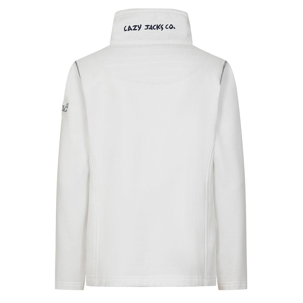 White - Lifestyle - Lazy Jacks Womens-Ladies Quarter Zip Sweatshirt