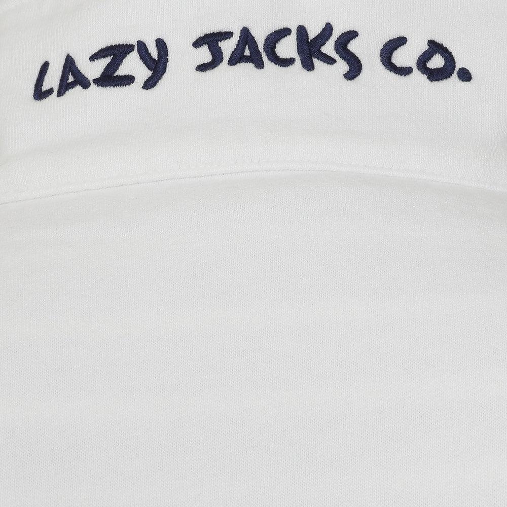 White - Pack Shot - Lazy Jacks Womens-Ladies Quarter Zip Sweatshirt