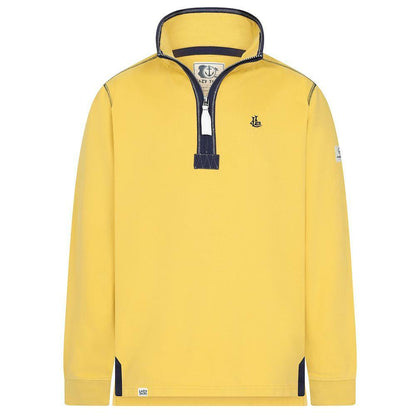 Yellow - Front - Lazy Jacks Mens Quarter Zip Sweatshirt