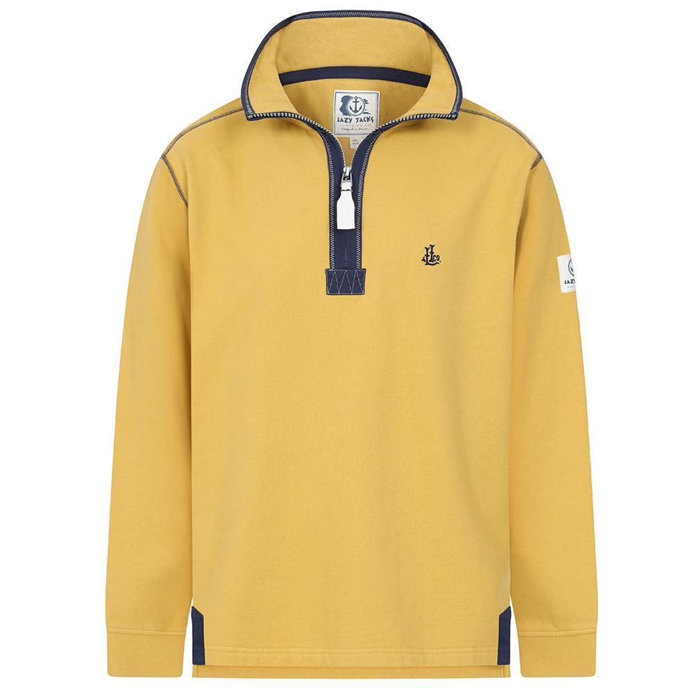Heather - Front - Lazy Jacks Mens Quarter Zip Sweatshirt