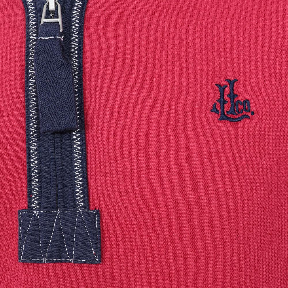 Rouge - Back - Lazy Jacks Mens Quarter Zip Sweatshirt
