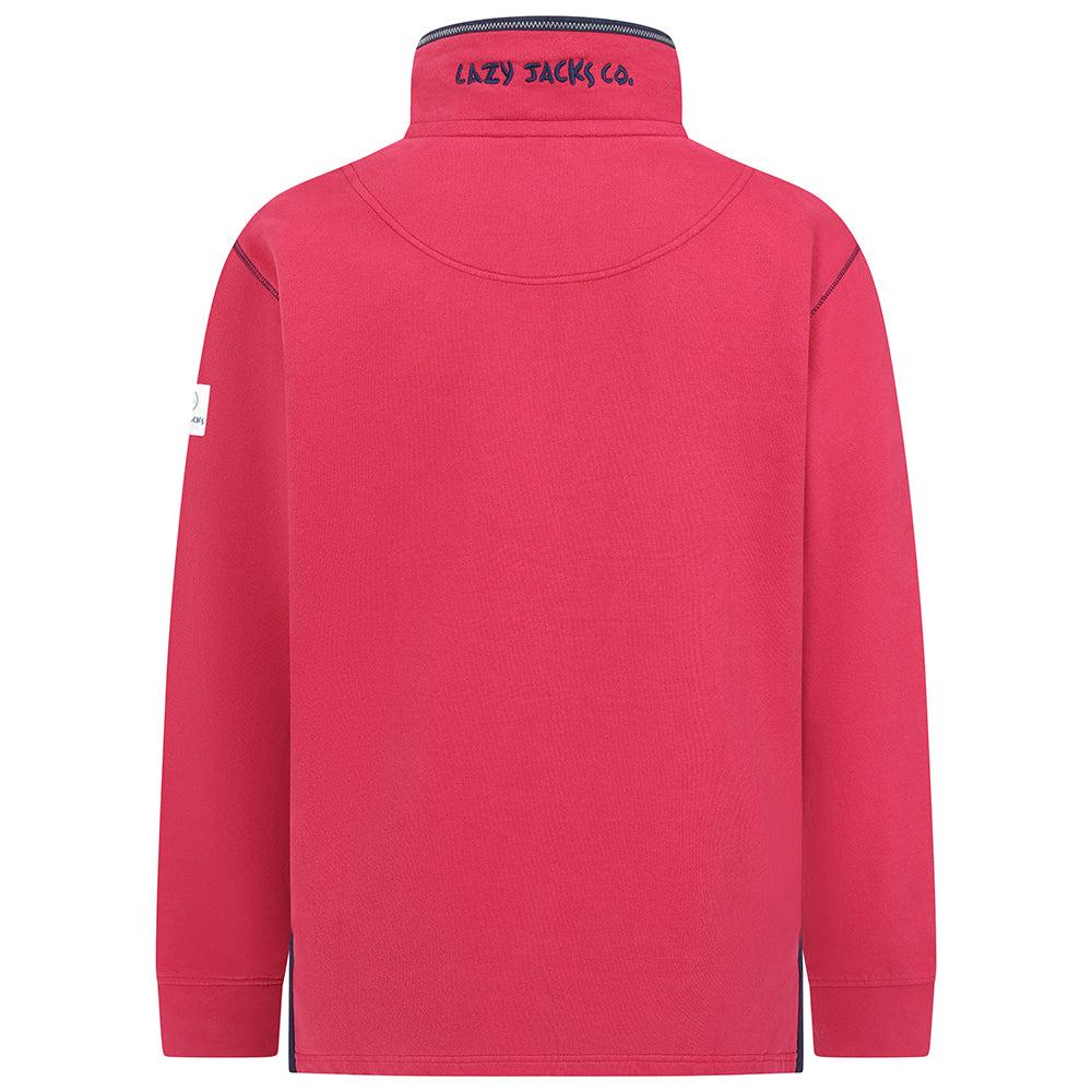 Rouge - Side - Lazy Jacks Mens Quarter Zip Sweatshirt