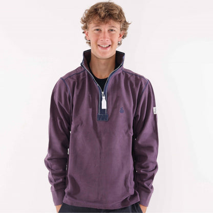 Grape - Back - Lazy Jacks Mens Quarter Zip Sweatshirt