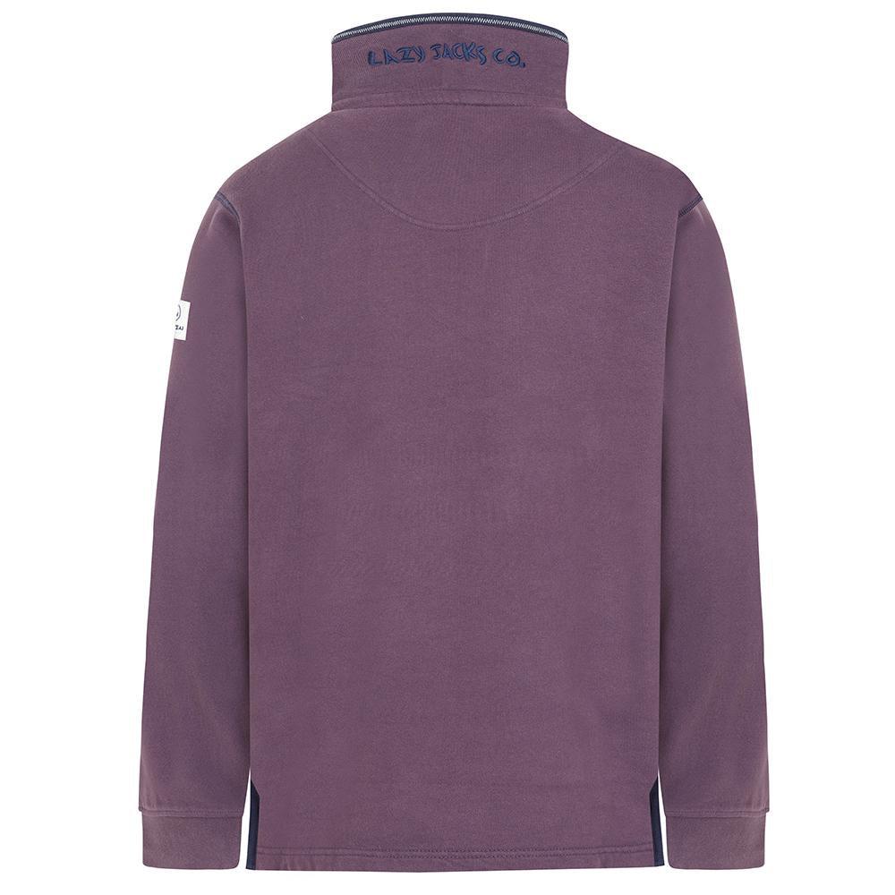 Grape - Side - Lazy Jacks Mens Quarter Zip Sweatshirt