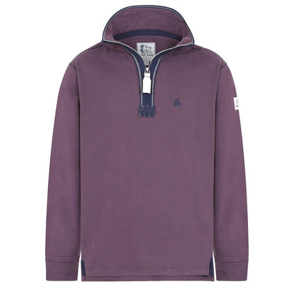 Grape - Close up - Lazy Jacks Mens Quarter Zip Sweatshirt