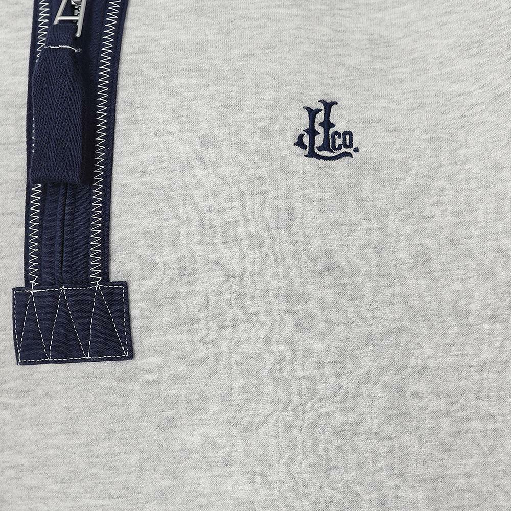 Grey Marl - Side - Lazy Jacks Mens Quarter Zip Sweatshirt