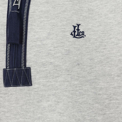 Grey Marl - Side - Lazy Jacks Mens Quarter Zip Sweatshirt