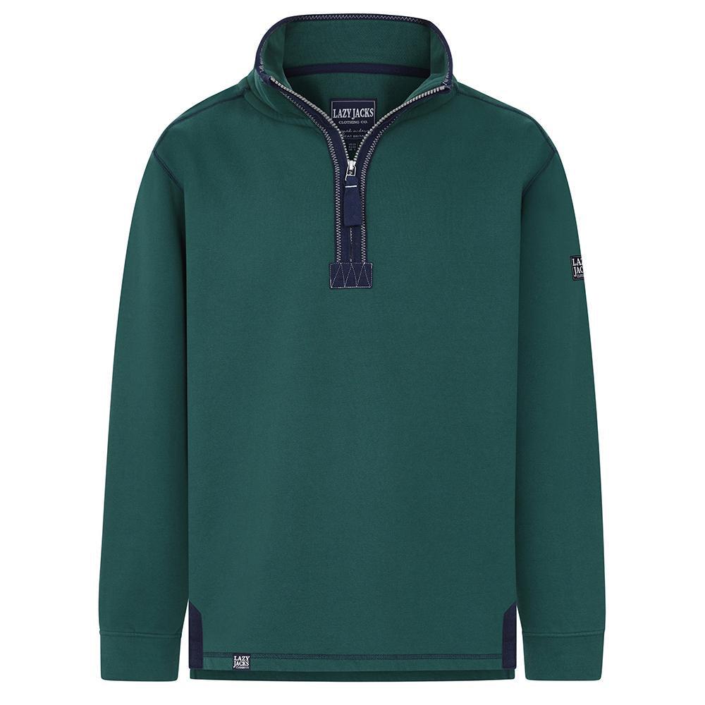 Forest - Front - Lazy Jacks Mens Quarter Zip Sweatshirt