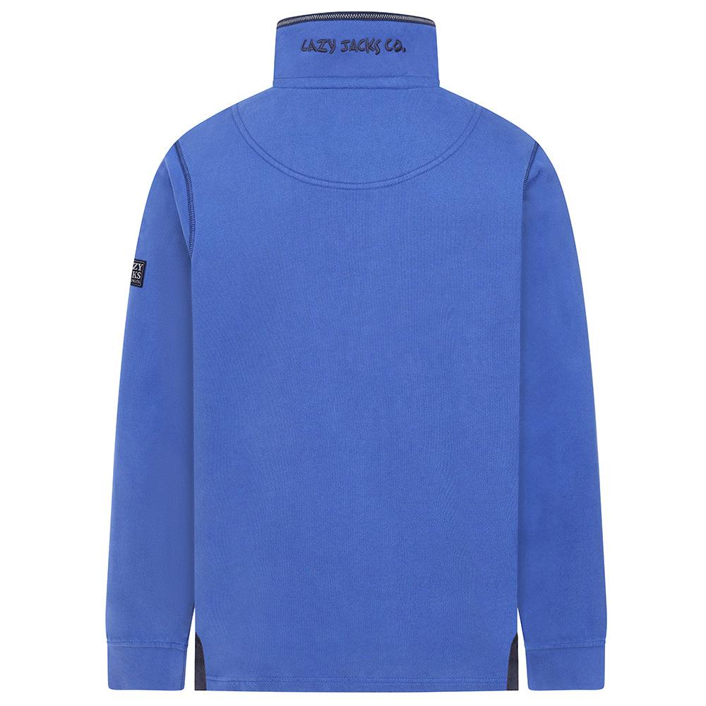 Royal Blue - Side - Lazy Jacks Mens Quarter Zip Sweatshirt