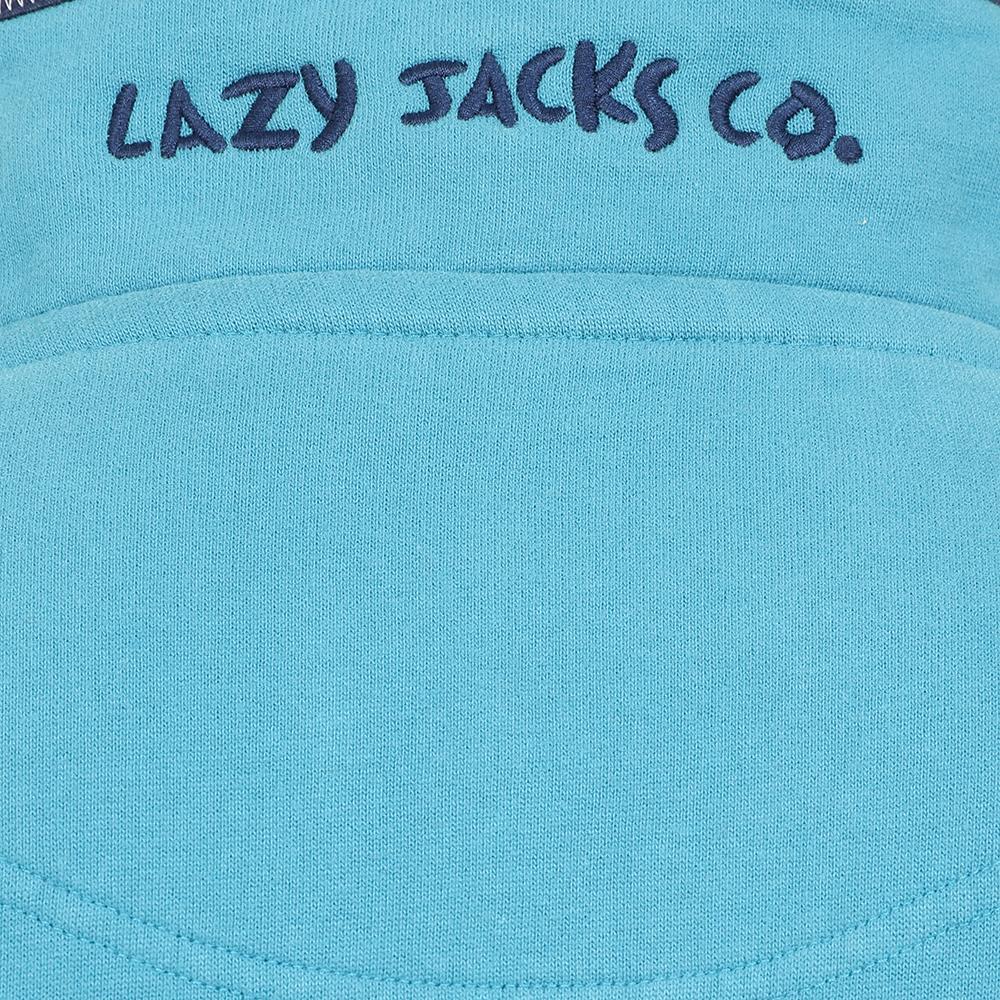 Teal - Pack Shot - Lazy Jacks Mens Quarter Zip Sweatshirt