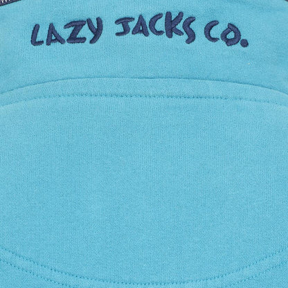 Teal - Pack Shot - Lazy Jacks Mens Quarter Zip Sweatshirt