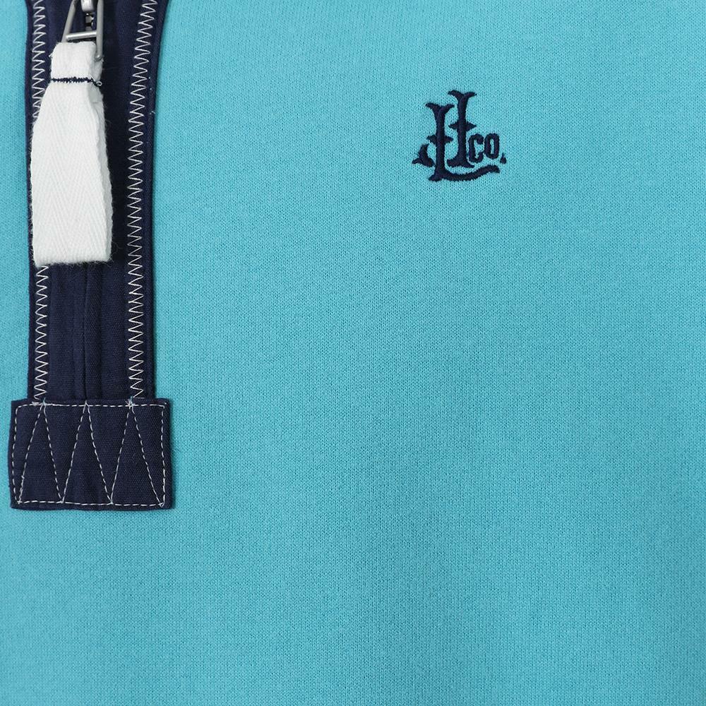 Turquoise - Back - Lazy Jacks Mens Quarter Zip Sweatshirt