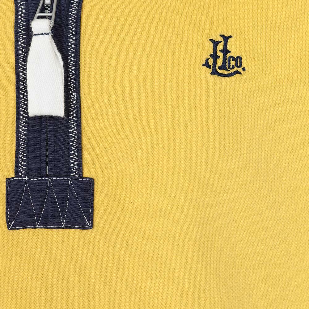 Yellow - Back - Lazy Jacks Mens Quarter Zip Sweatshirt