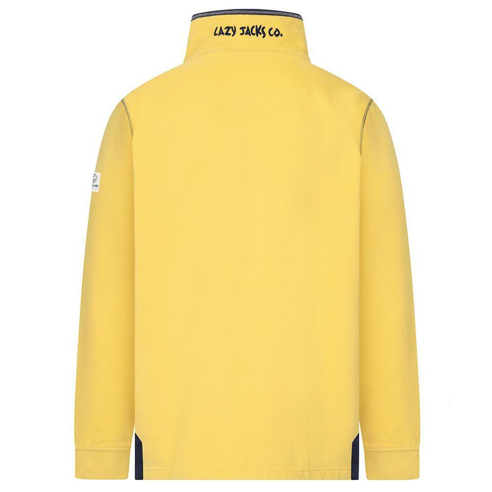 Yellow - Side - Lazy Jacks Mens Quarter Zip Sweatshirt