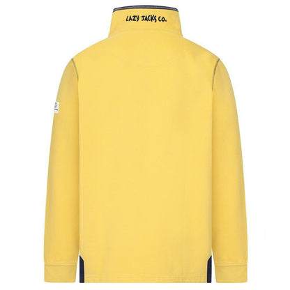 Yellow - Side - Lazy Jacks Mens Quarter Zip Sweatshirt