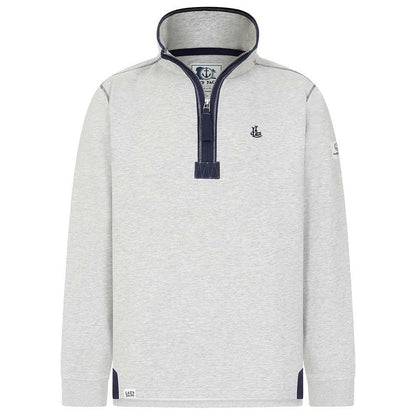 Grey Marl - Front - Lazy Jacks Mens Quarter Zip Sweatshirt