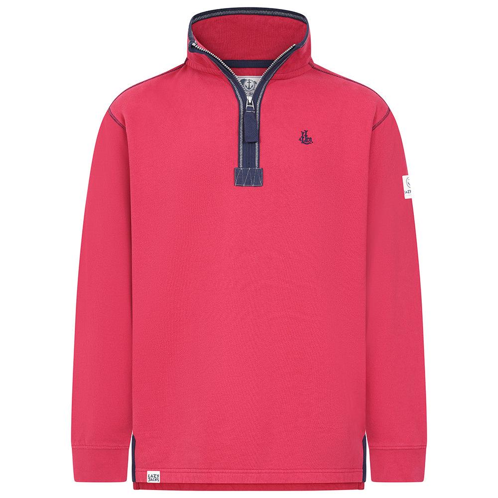 Rouge - Front - Lazy Jacks Mens Quarter Zip Sweatshirt