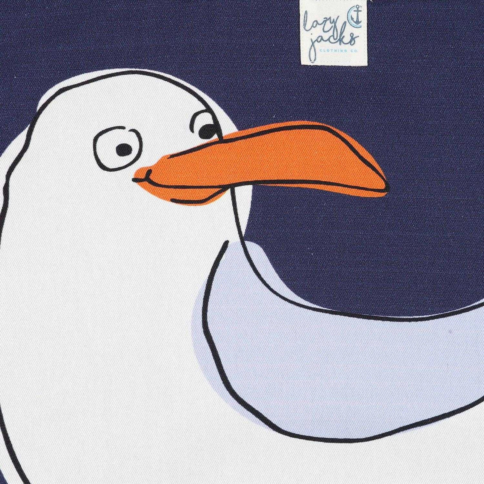 Blue - Side - Lazy Jacks Seagull Tote Bag