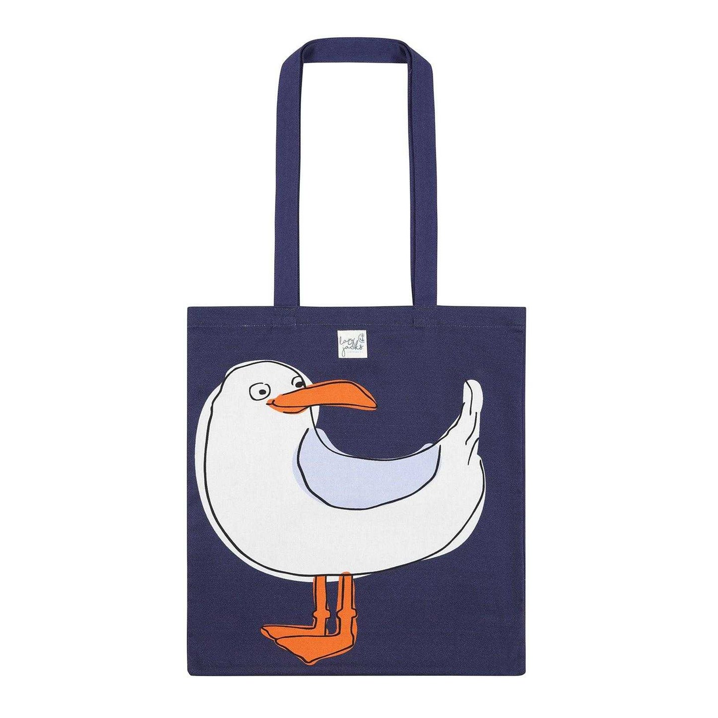 Blue - Front - Lazy Jacks Seagull Tote Bag