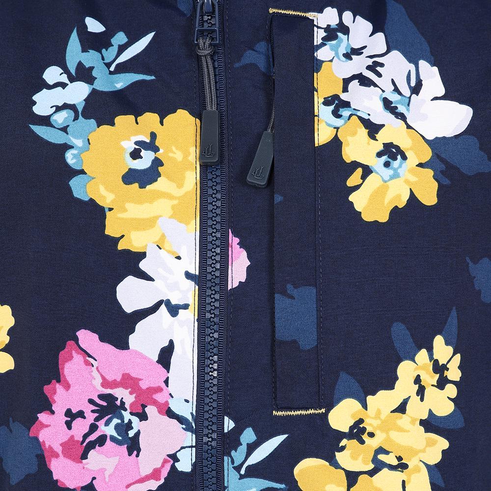 Navy-Pink-Yellow - Side - Lazy Jacks Womens-Ladies Floral Waterproof Jacket