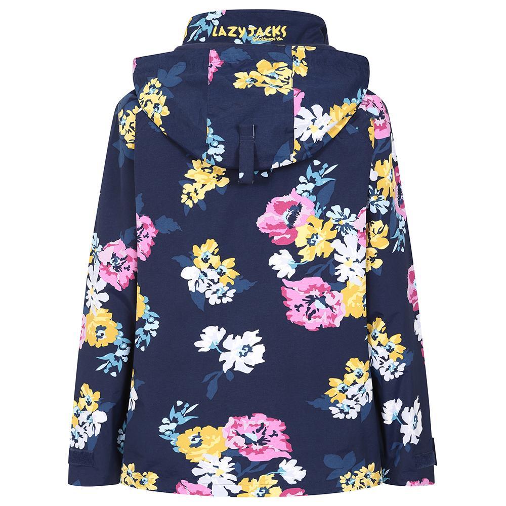 Navy-Pink-Yellow - Lifestyle - Lazy Jacks Womens-Ladies Floral Waterproof Jacket