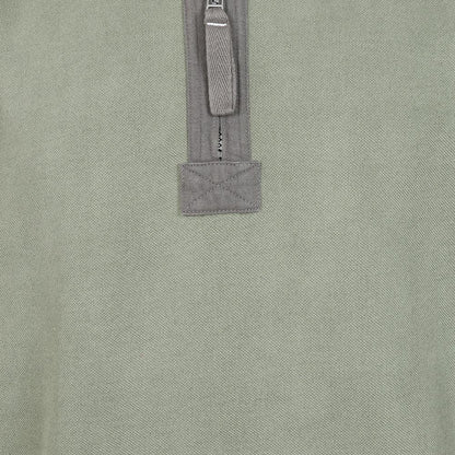 Khaki Green - Side - Lazy Jacks Mens Contrast Panel Pique Sweatshirt