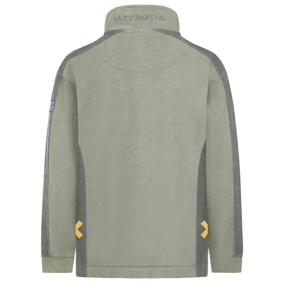 Khaki Green - Lifestyle - Lazy Jacks Mens Contrast Panel Pique Sweatshirt