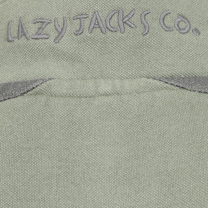Khaki Green - Pack Shot - Lazy Jacks Mens Contrast Panel Pique Sweatshirt