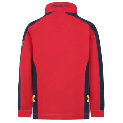 Red - Side - Lazy Jacks Mens Contrast Panel Pique Sweatshirt