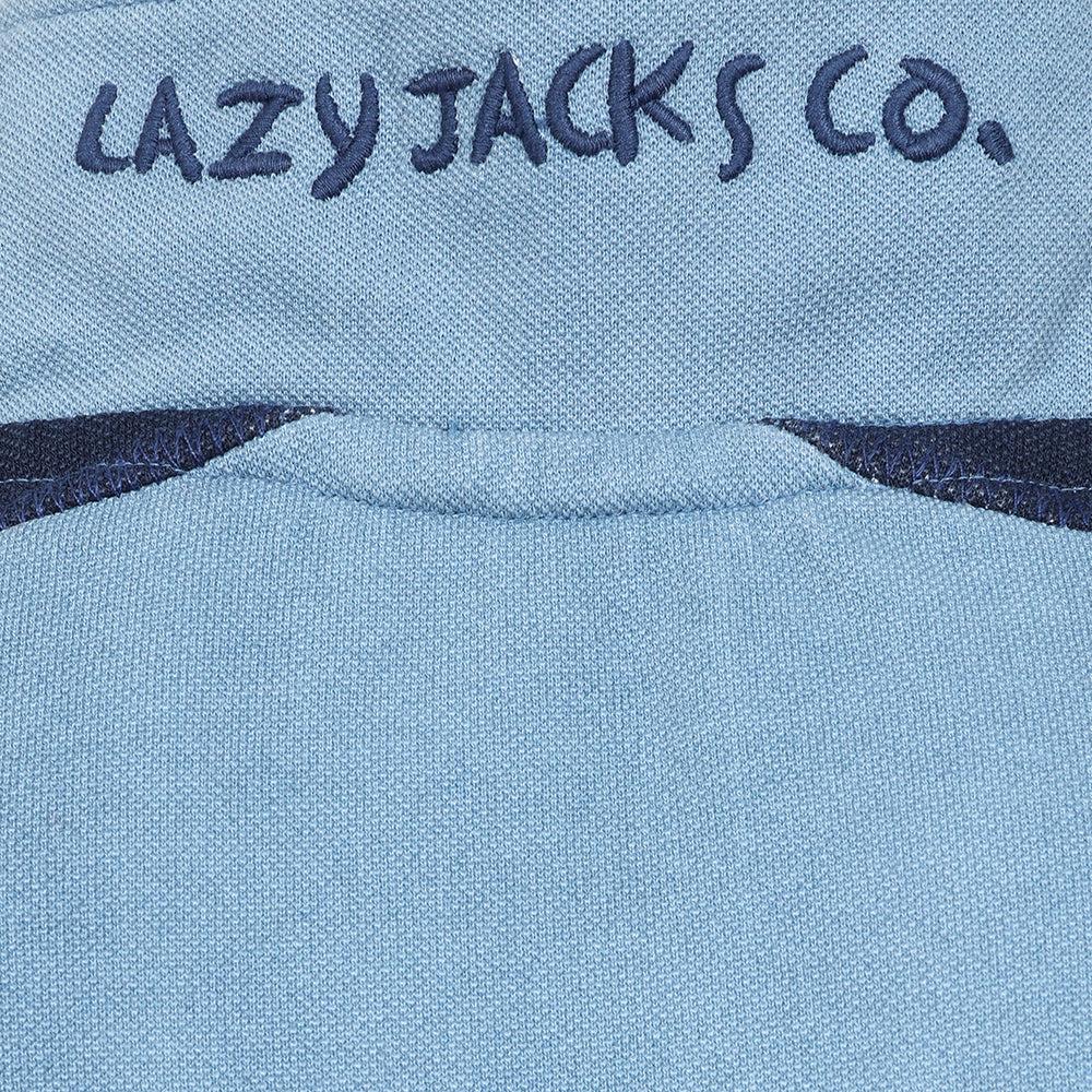 Airforce Blue - Lifestyle - Lazy Jacks Mens Contrast Panel Pique Sweatshirt
