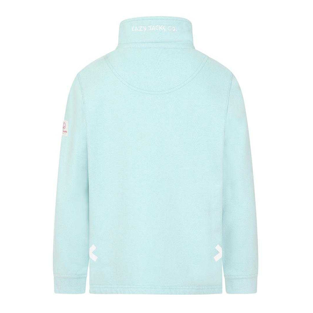 Mint - Back - Lazy Jacks Girls Quarter Zip Sweatshirt