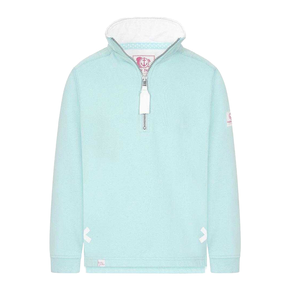 Mint - Front - Lazy Jacks Girls Quarter Zip Sweatshirt