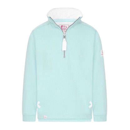 Mint - Front - Lazy Jacks Girls Quarter Zip Sweatshirt