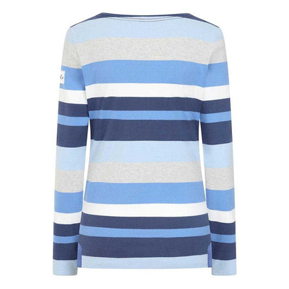 Winter Blue - Back - Lazy Jacks Womens-Ladies Multi Stripe Breton Top